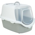 Litiera Vico Open Top, cu Capac si Lopatica, 40 x 40 x 56 cm, Gri Deschis/Alb