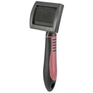 Perie Tesala Soft, Maner Plastic/Peri Metalici, 7 x 16 cm, Roz/Negru