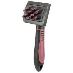 Perie Tesala Soft, Maner Plastic/Peri Plastic, 7 x 16 cm, Roz/Negru