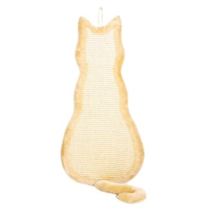 Placa de Zgariat cu Sisal, Forma Pisica, 35 x 69 cm, Bej