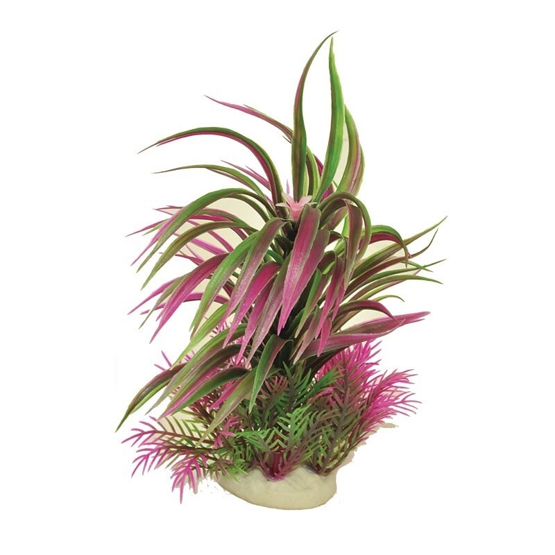 Planta Arficiala Pentru Acvariu, 23 cm, Mov/Verde
