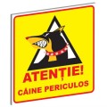 Pliant Pvc "Caine Periculos" 15 x 15 cm (Tip 5)