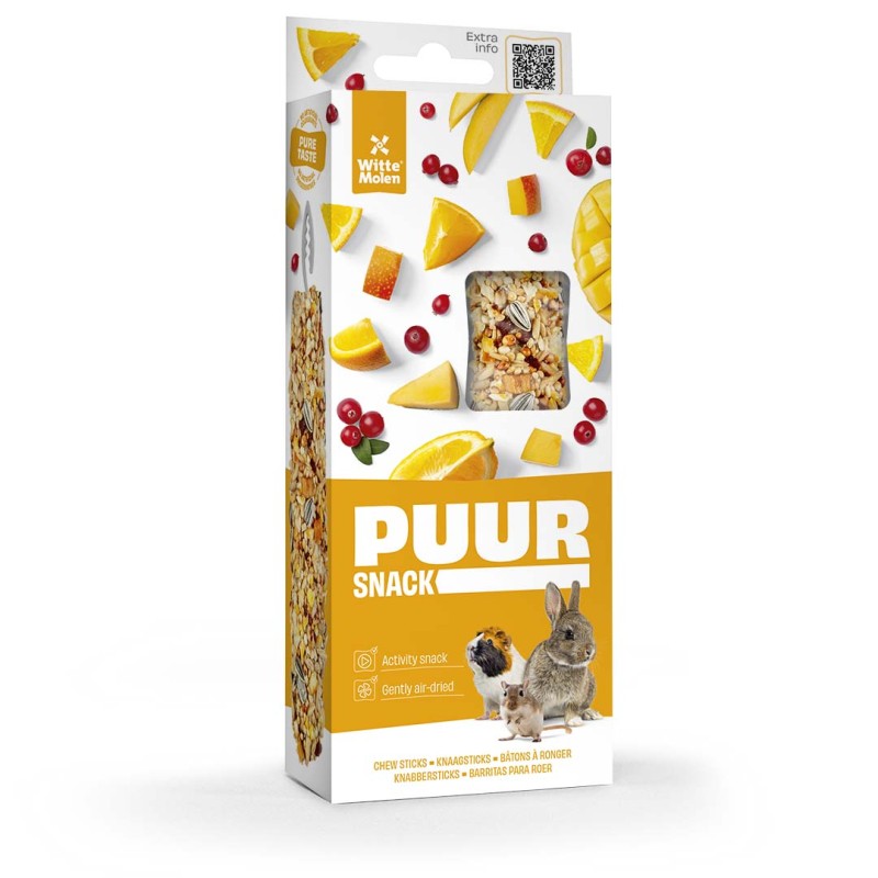 Puur Baton Pentru Rozatoare, cu Portocale si Mango, 2 buc, 90 g