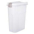 Recipient pentru Hrana Uscata, Transparent/Alb, Plastic, Dimensiune 24 x 51 x 39 cm/25 l