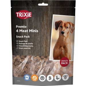 Recompense Pentru Caini, Premio Minis, Cuburi 4 Carni, Cu Pui/Rata/Vita/Miel, 4 x 100 g