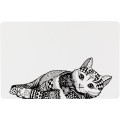 Servet Cat Pentru Castron, Pisici, Plastic, 44 x 28 cm, Alb/Negru