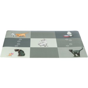 Servet Patchwork Cat pentru Castron, Pisici, Plastic 44 x 28 cm, Gri