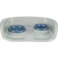 Set 2 Castroane cu Suport, Plastic, 0.25 l/ 9 cm & 0.3 l/ 11 cm/46 x 11 x 30 cm, Diverse Culori