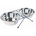 Set 2 Castroane Inox Cu Suport Metalic, Dimensiune ø 21 cm/44 x 9 x 23 cm/2 x 1.8 l