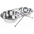 Set 2 Castroane Inox Cu Suport Metalic, Dimensiune ø 24 cm/52 x 11 x 30 cm/2 x 2.8 l