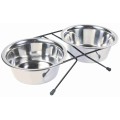 Set 2 Castroane Inox Cu Suport Metalic, Dimensiune ø 17 cm/33 x 8 x 19 cm/2 x 0.75 l