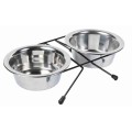 Set 2 Castroane Inox Cu Suport Metalic, Dimensiune ø 13 cm/28 x 6 x 15 cm/2 x 0.45 l