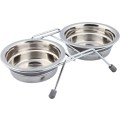 Set 2 Castroane Inox cu Suport Metalic, Gri, 2 buc