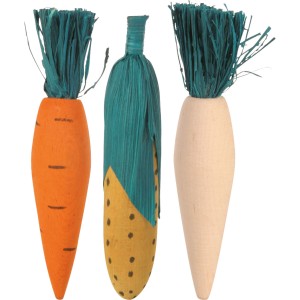 Set Jucarii De Rontait Pentru Rozatoare, Lemn/Paie, 10 cm, 3 buc