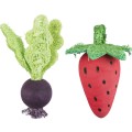 Set Jucarii Lemn Pentru Rozatoare, Capsuna/Sfecla, 6/9 cm