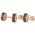 Set Jucarii pentru Rozatoare, 2 Gantere, Lemn, 4.5 x 9 cm