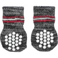 Sosete pentru Caini Antiderapante, Gri, Bumbac, 2 buc, Marime XS-S