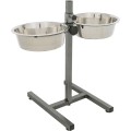 Stativ Reglabil Cu 2 Castroane Inox, Dimensiune ø 24 cm/2 x 2.8 l