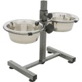 Stativ Reglabil Cu 2 Castroane Inox, Dimensiune ø 17 cm/2 x 0.75 l
