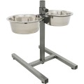 Stativ Reglabil Cu 2 Castroane Inox, Dimensiune ø 21 cm/2 x 1.8 l