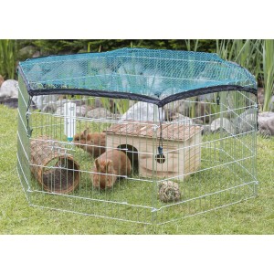 Tarc Metalic pentru Rozatoare, cu Plasa de Protectie, 6 Elemente, 126 x 58 cm