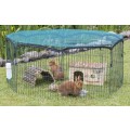 Tarc Metalic pentru Rozatoare, cu Plasa de Protectie, 8 Elemente, 150 x 57 cm