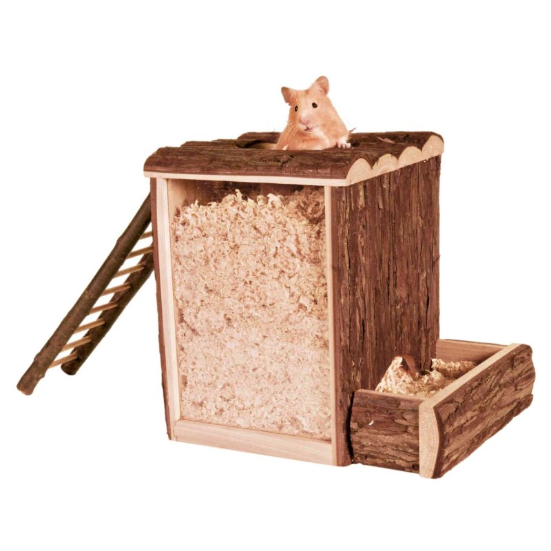 Turn de Joaca si Vizuina pentru Hamsteri, Lemn, 25 x 24 x 20 cm