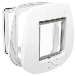 Usa Batanta pentru Pisici, 4-Way pentru Usa din Sticla, 27 x 26 cm, Alb