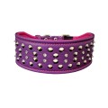 Zgarda Crystal, Piele Naturala, Roz, Produs Redus, Marime L