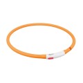Zgarda cu Led, Incarcare USB, XS-XL, Silicon, 70 cm/ø 10 mm, Culoare Portocaliu