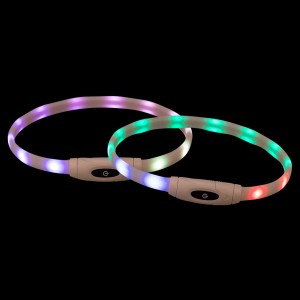 Zgarda Cu Led, Incarcare USB, XS-XL: 65 cm/16 mm, Multicolor