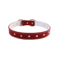 Zgarda Exo cu Ornament Buline L0-L6, Pasla, Piele, Rosu, Dimensiune L3: 53/2.5 cm
