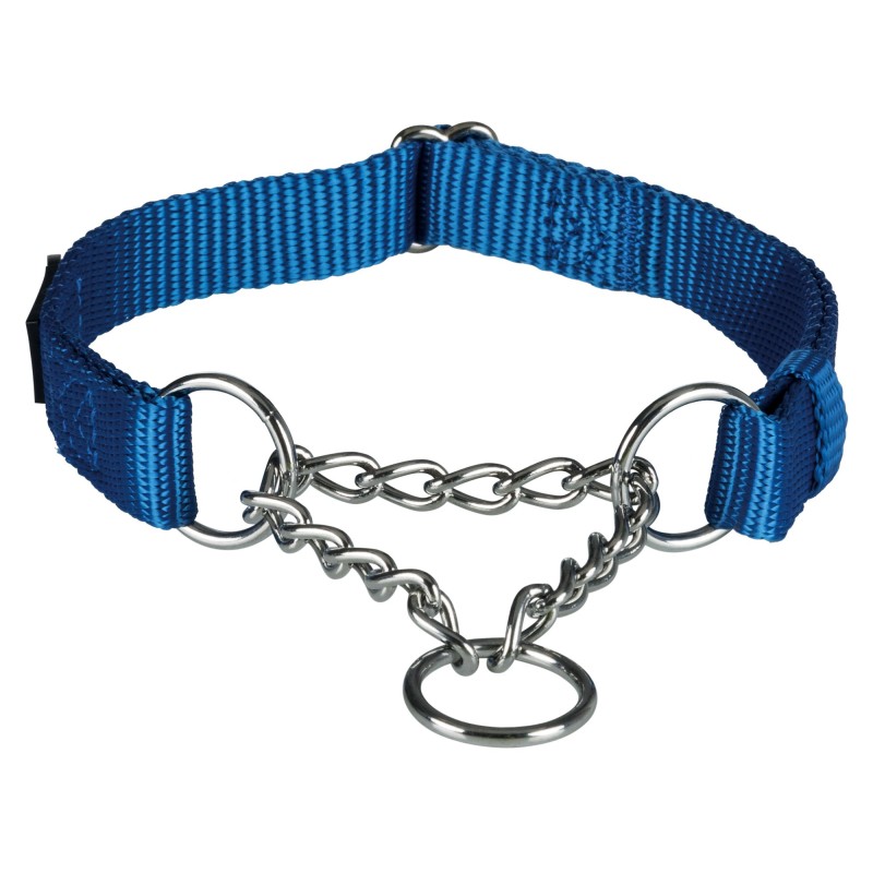 Zgarda Premium, Semistrangulanta, S-M: 30-40 cm/15 mm, Albastru