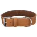 Zgarda Rustica Heartbeat, Piele, Maro, Marime L: 47-55 cm/40 mm