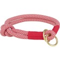 Zgarda Soft, Coarda, Semistrangulanta, Rosu/Crem, Marime M: 45 cm/ø 10 mm