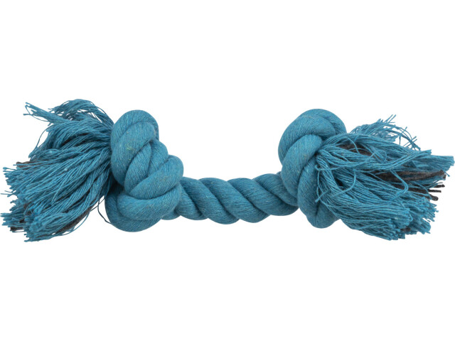 Jucarie Pentru Caini, Sfoara Cu 2 Noduri Mijlocii, 20 cm/50 g, Albastru, 3271	
