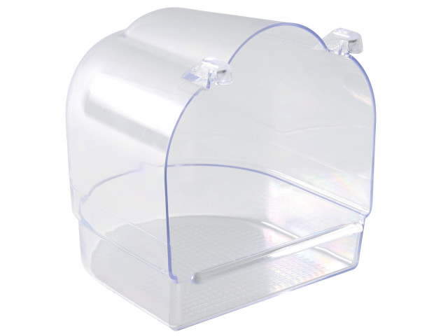 Cadita Acoperita Pentru Pasari, Plastic, Semicerc, Transparent, 13x12x13 cm, 5402