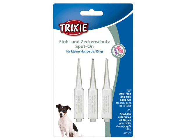 Picaturi Antiparazitare Naturale Pentru Caini, Spot-On, Pana la 15 kg (de la 2 luni), 3x1.5 ml, 25377	