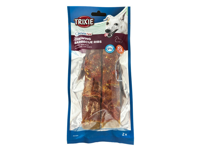 Recompense Pentru Caini, Denta Fun, Coaste Cu Rata BBQ, 17 cm / 2 buc / 110 g, 31466