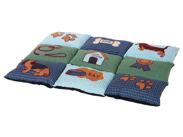 Covoras Patchwork, 80x55 cm, Albastru/Gri 37069	