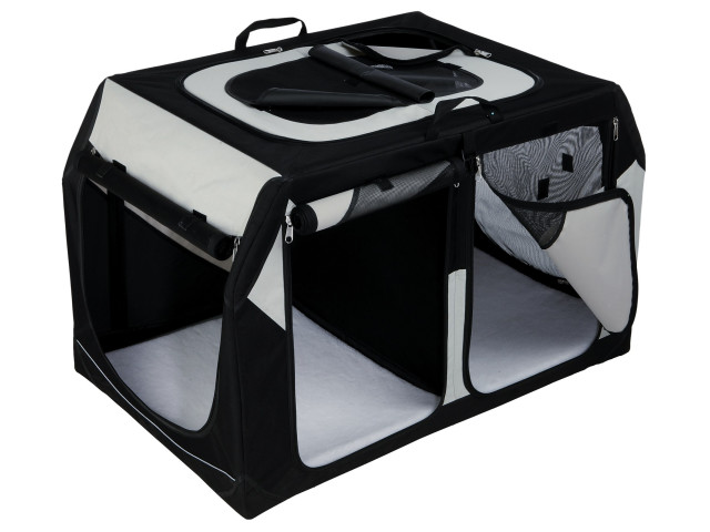 Geanta Transport Auto/Cazare Caini, Vario Double, S: 91x60x61/57 cm, Negru/Gri, 39725	