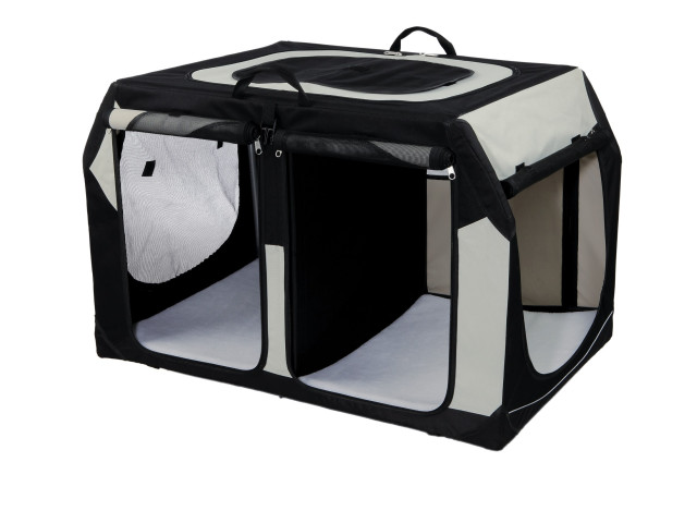 Geanta Transport Auto/Cazare Caini, Vario Double, S: 91x60x61/57 cm, Negru/Gri, 39725	