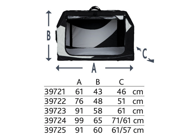 Geanta Transport Auto/Cazare Caini, Vario Double, S: 91x60x61/57 cm, Negru/Gri, 39725	