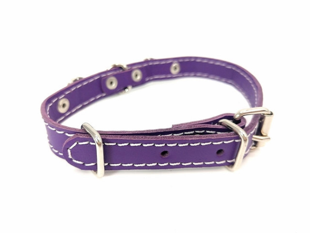 Zgarda Piele Naturala cu Strasuri, Diverse Culori, 15 mm x 37 cm