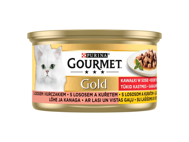 Gourmet Gold cu Somon si Pui, 85 g