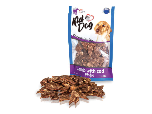 Recompense Pentru Caini, Fulgi De Miel Cu Cod, 80 g, A04723