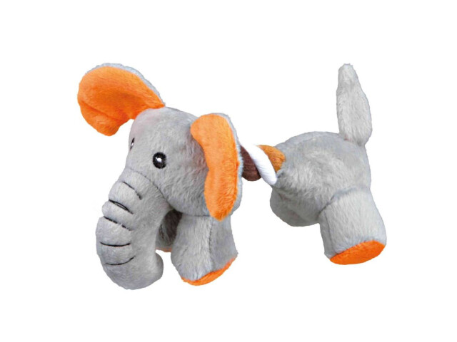 Jucarie Pentru Caini, Elefant Cu Sfoara, Plus, Cu Sunet, 17 cm, 3582