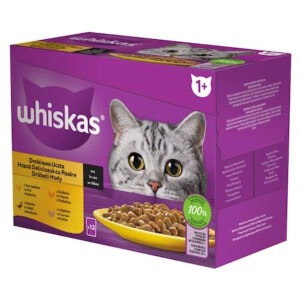 Hrana Umeda Pentru Pisici, Whiskas Delicii Adult, Pasare In Sos, 12x85 g
