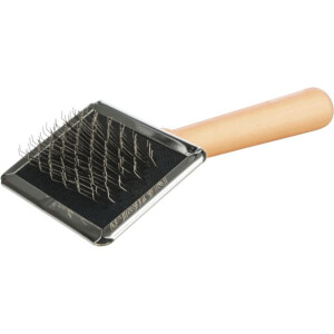 Perie Soft Cu Pieptene De Curatat, Maner Lemn, 6x13 cm, 2353