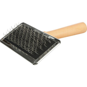 Perie Soft Cu Pieptene De Curatat, Maner Lemn, 9x13 cm, 2354